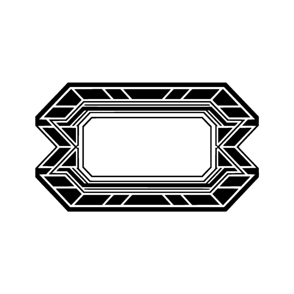 Geometric Art Deco Frame Black White vector