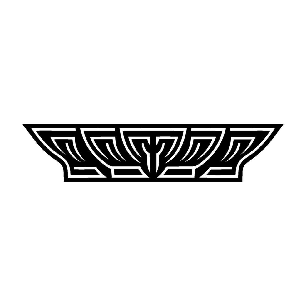 Geometric Art Deco Border Black White Ornamental vector