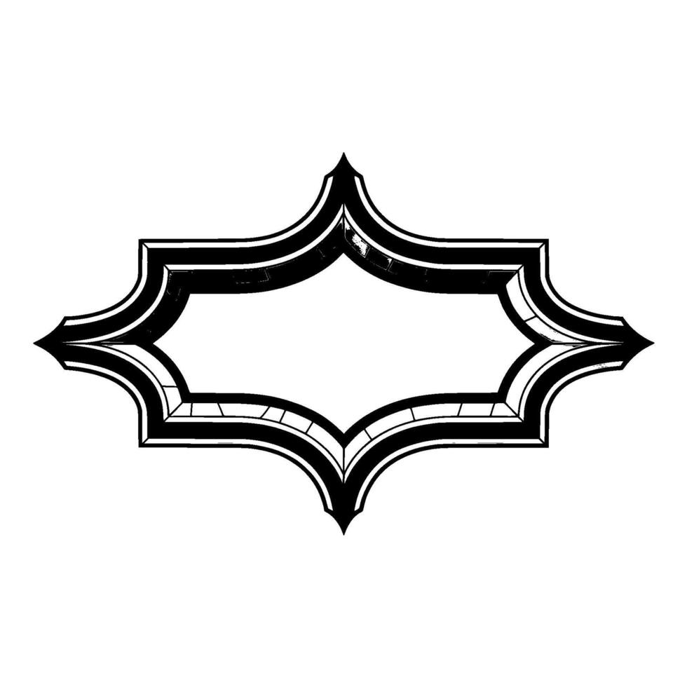 Geometric Deco Frame Black, Gray, White, Minimalist vector