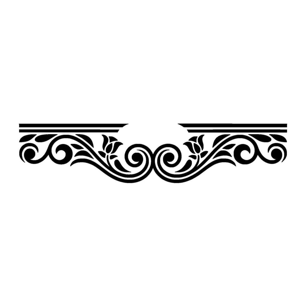 Elegant Floral Scroll Border with Minimalist on White vector