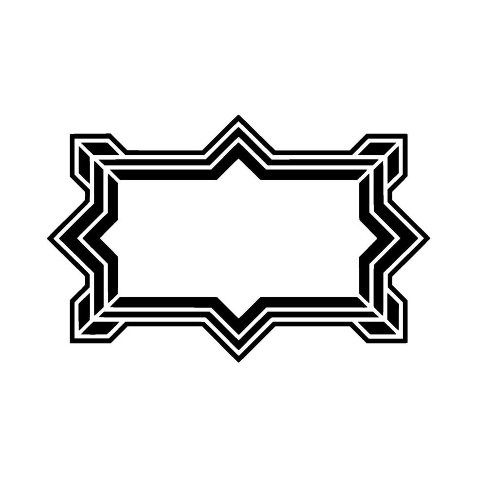Geometric Black and White Frame on Light Background vector