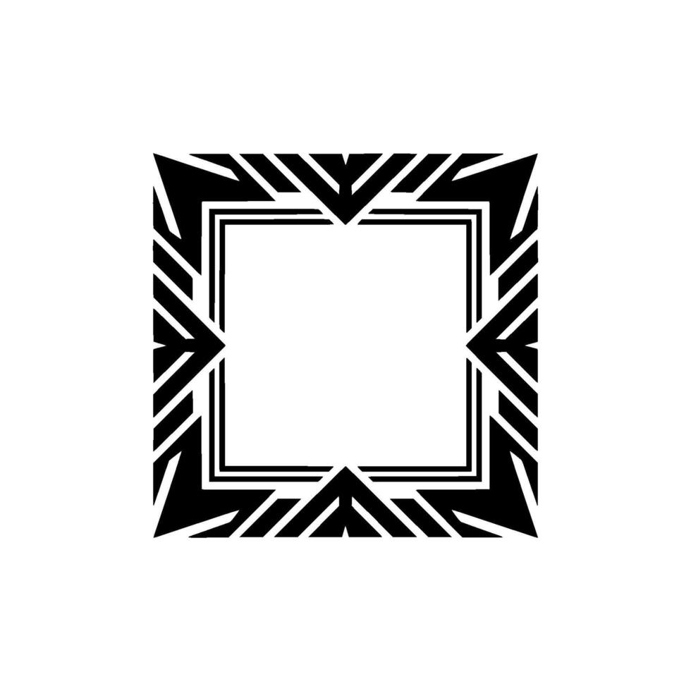 Geometric Art Deco Frame, Decorative Border, Retro vector