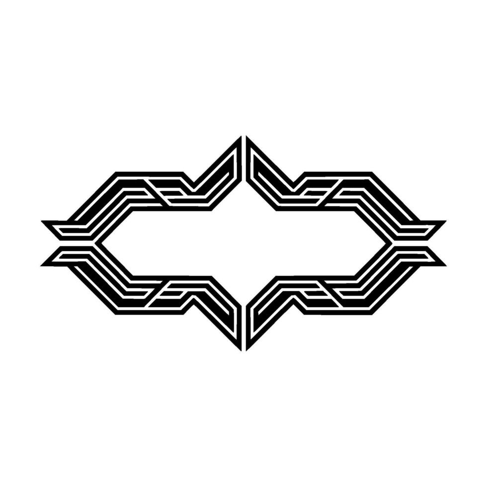 Geometric Art Deco Frame , Black and White vector