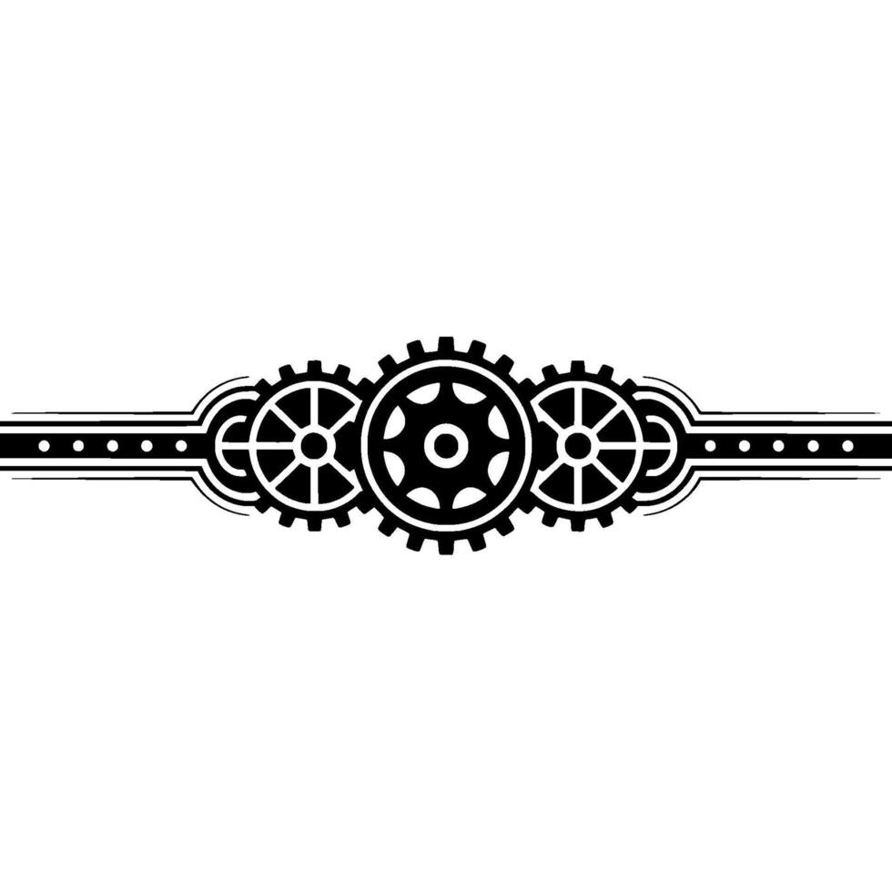 Minimalist Gear Mechanism Illustration - Black White, Modern vector
