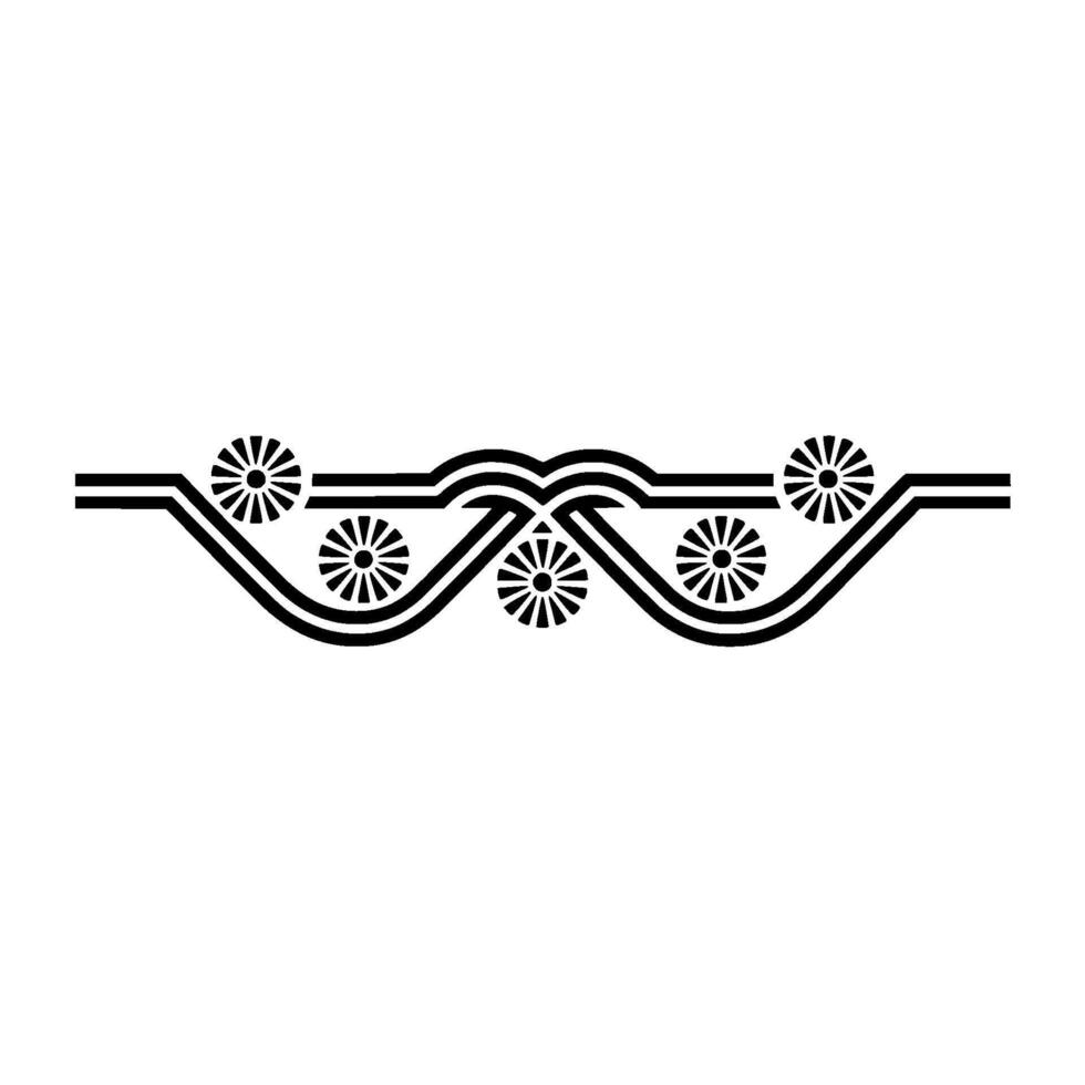 Minimalist Geometric Border Black and White, Retro Element vector
