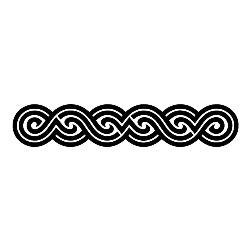 Celtic Knot Border Black Swirls on White Background vector