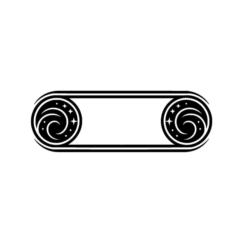 Celestial Swirls Starry Frame - Black White Minimalist vector