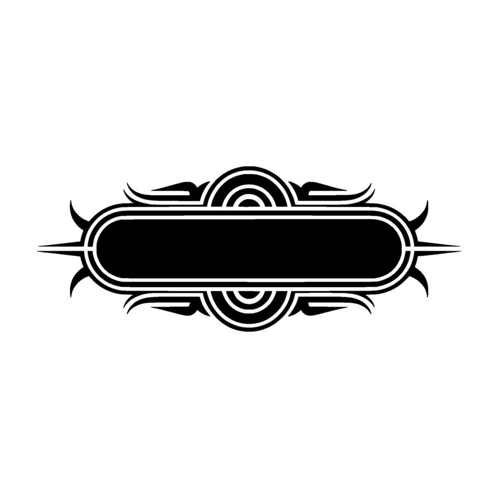 Art Deco Label Template Black and White, Geometric vector