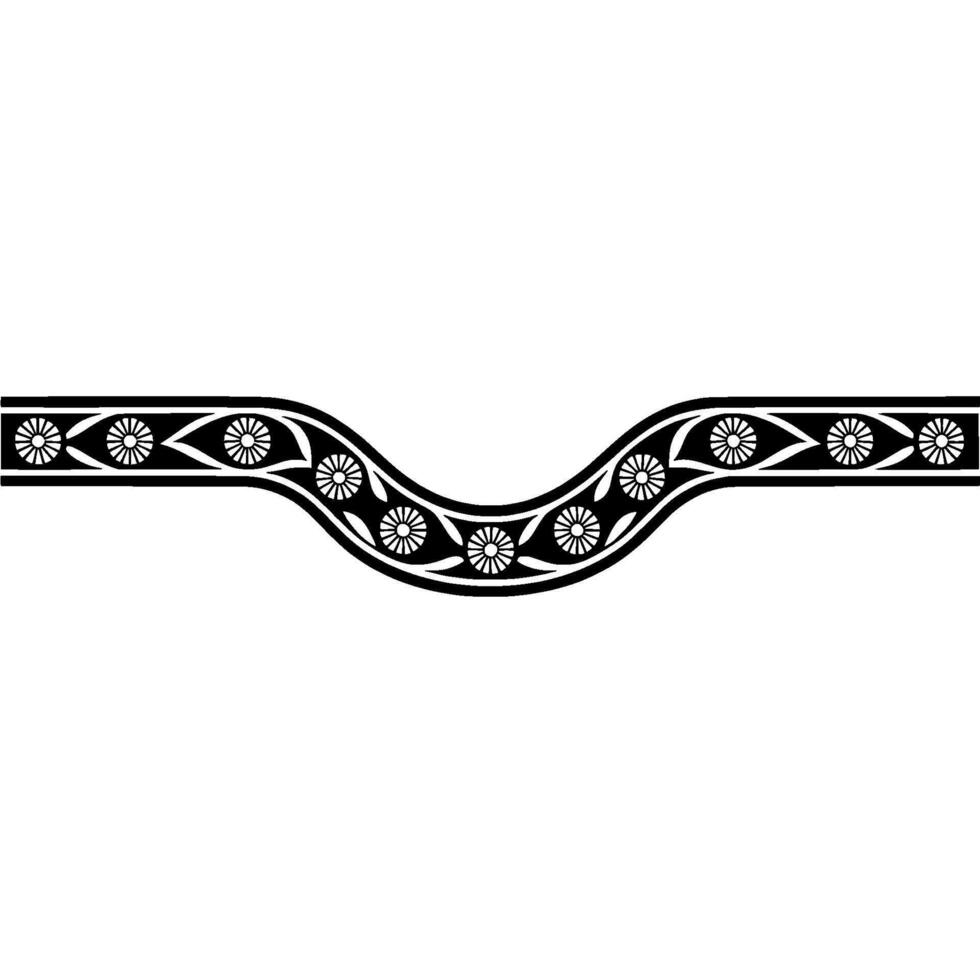 Abstract Floral Border , Black White, Elegant Pattern vector