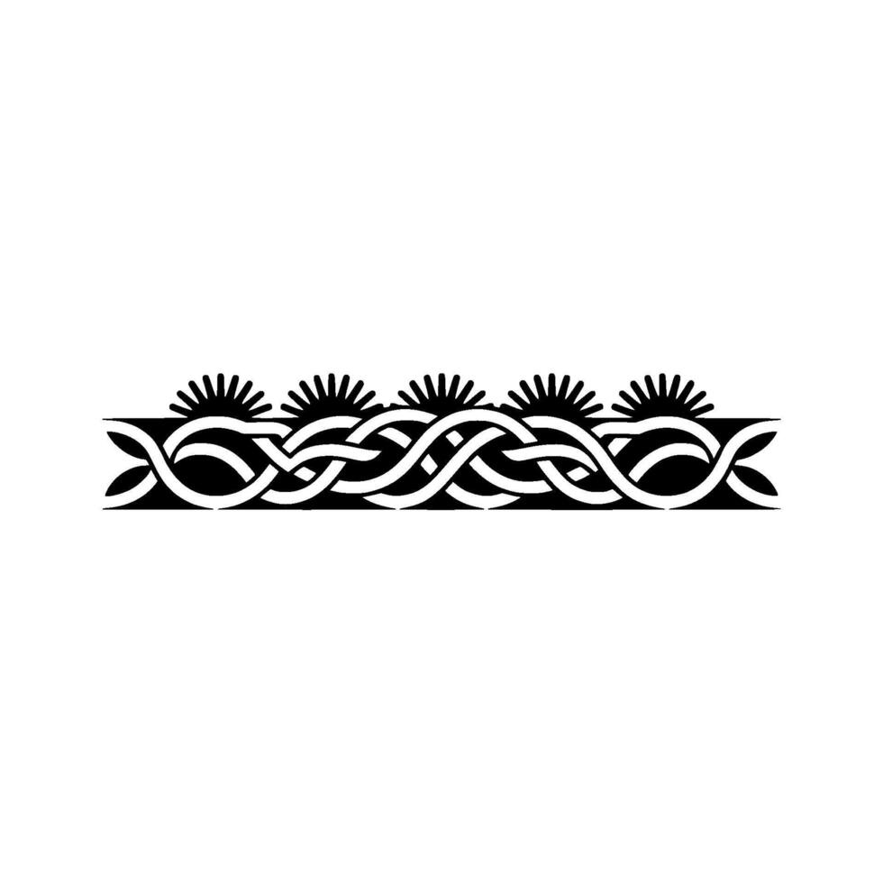 Elegant Black White Decorative Border with Braided vector