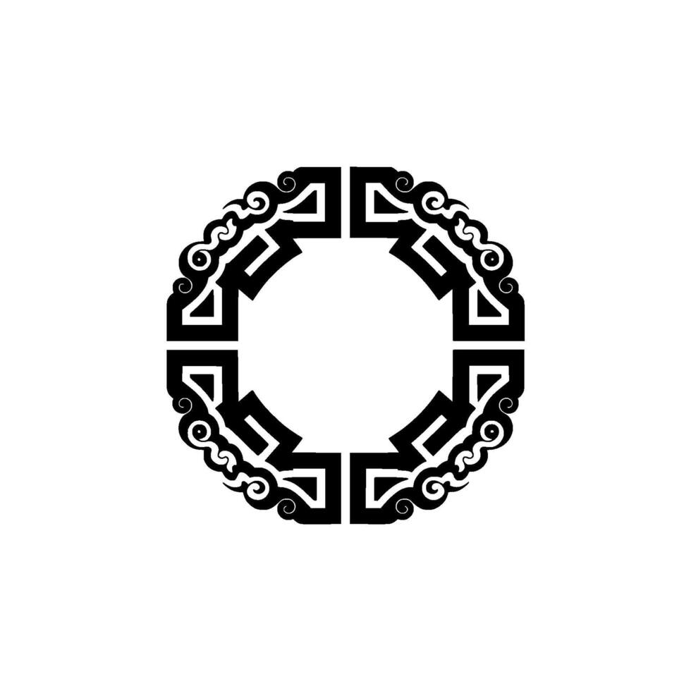 Geometric Ornament, Black and White Asian Style vector