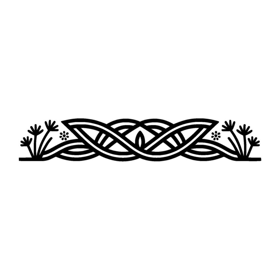 Elegant Minimalist Floral Border , Black and White vector
