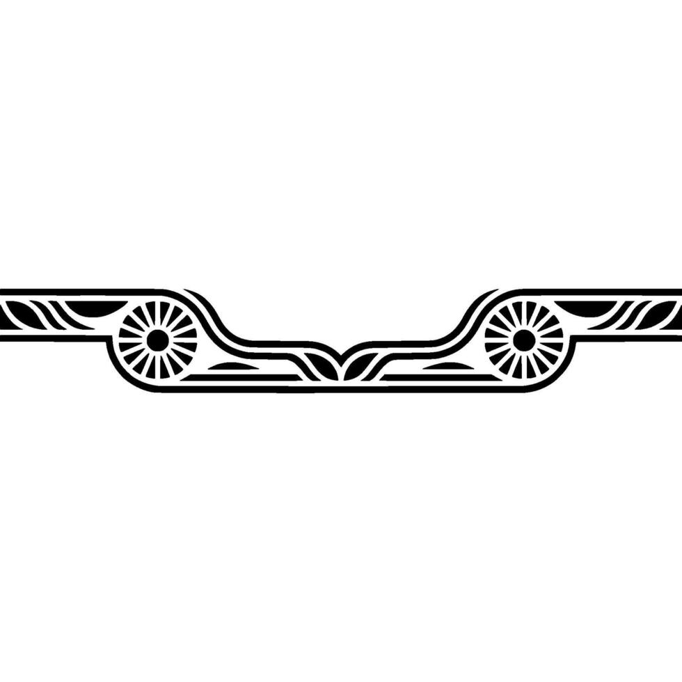 Elegant Art Deco Border Element in Black on White, Illustration vector