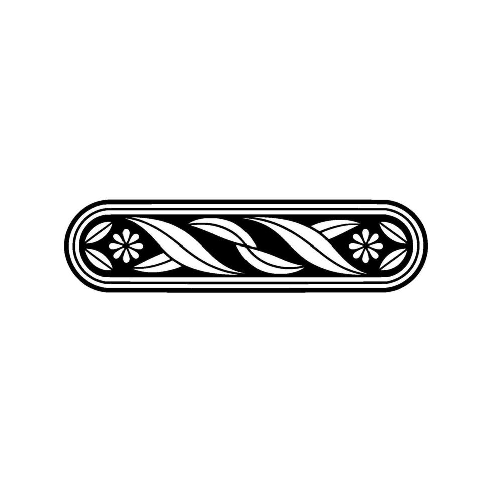 Elegant Black White Floral Border, Ornament vector