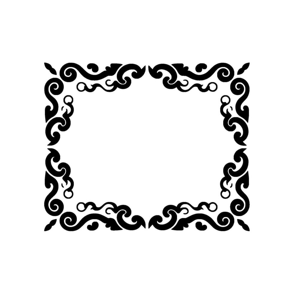Elegant Black and White Swirl Frame Decorative Border Element vector