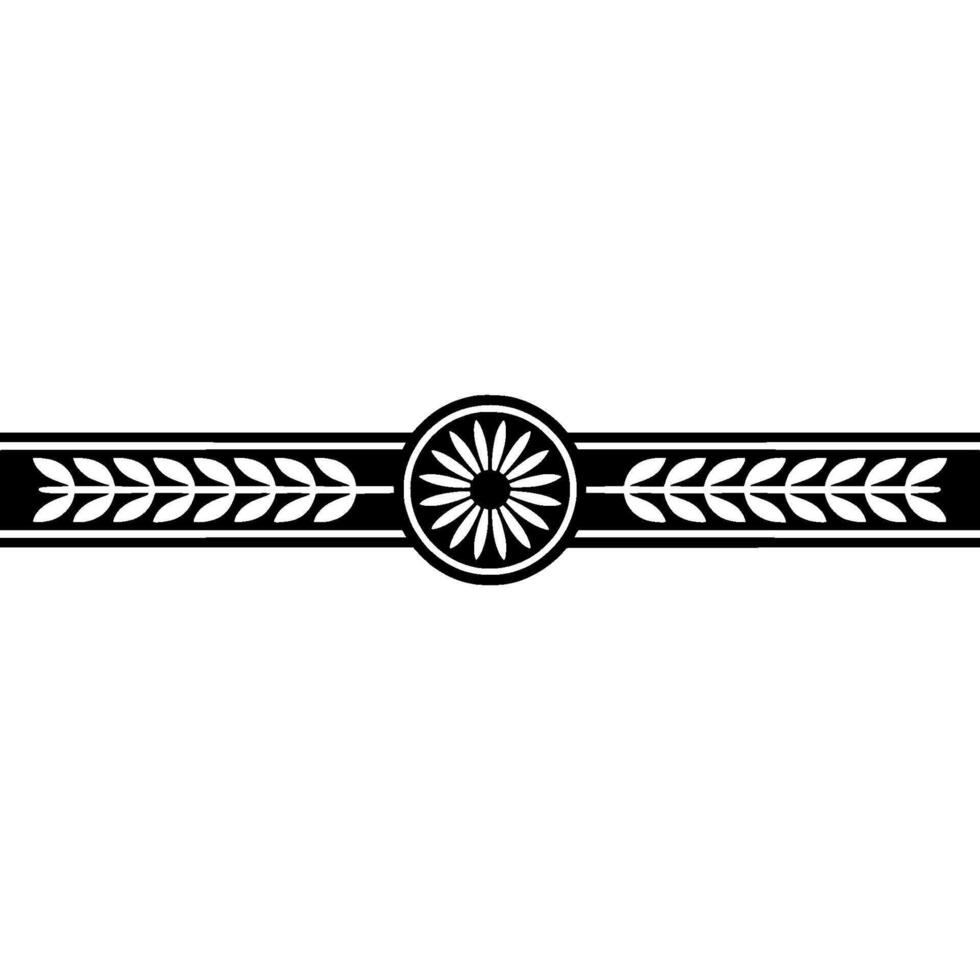 Elegant Black and White Floral Border - Decorative Element vector