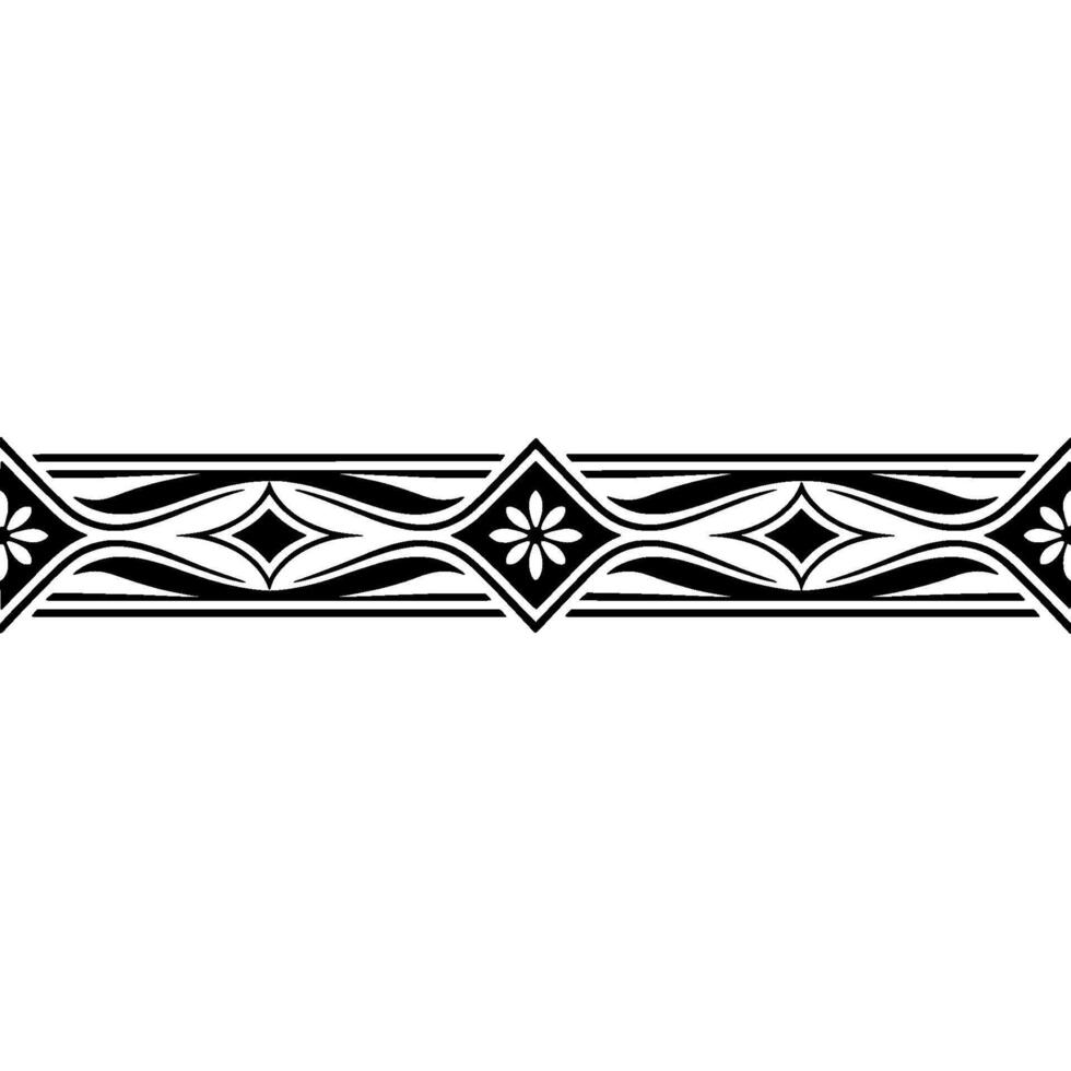 Elegant Black and White Decorative Border, Pattern vector
