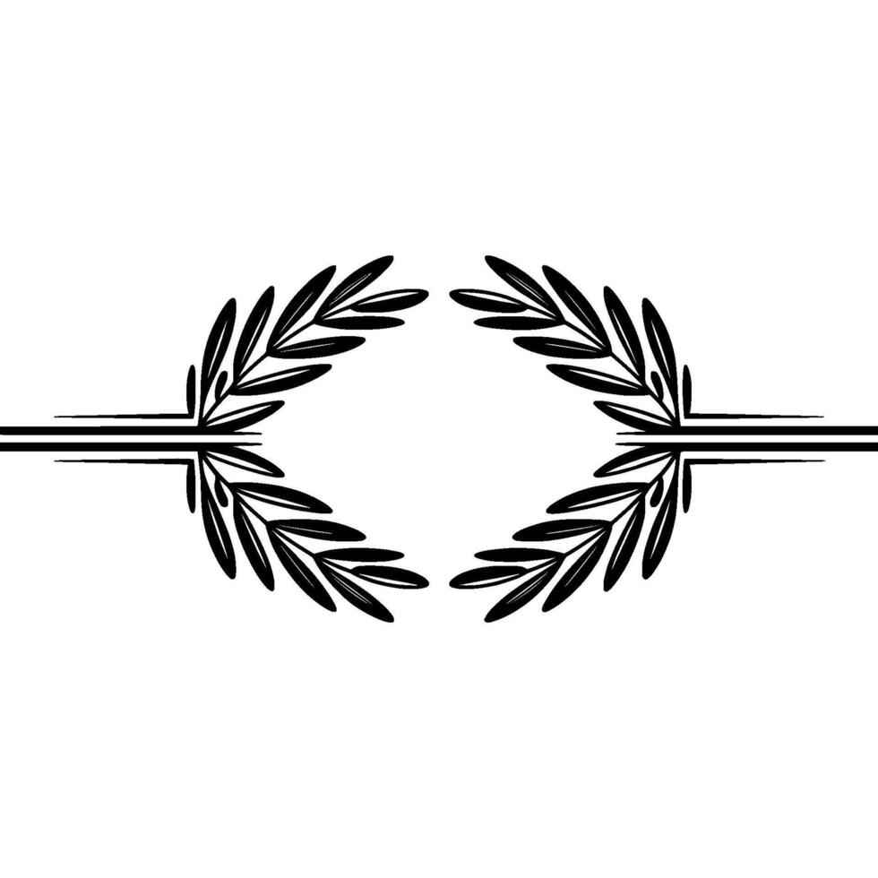 Elegant Olive Branch Wreath Frame Minimalist vector
