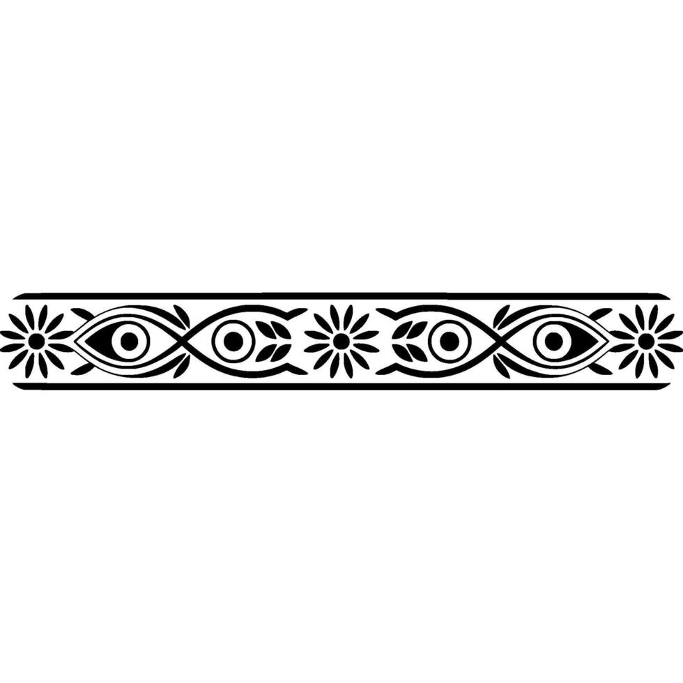 Ornamental Black Eye and Floral Border , Simple and Elegant vector