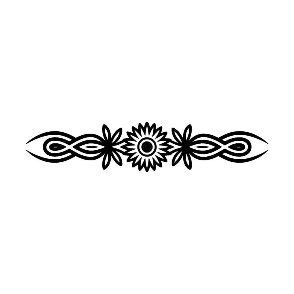 Floral Ornamental Border Element, Black and White vector