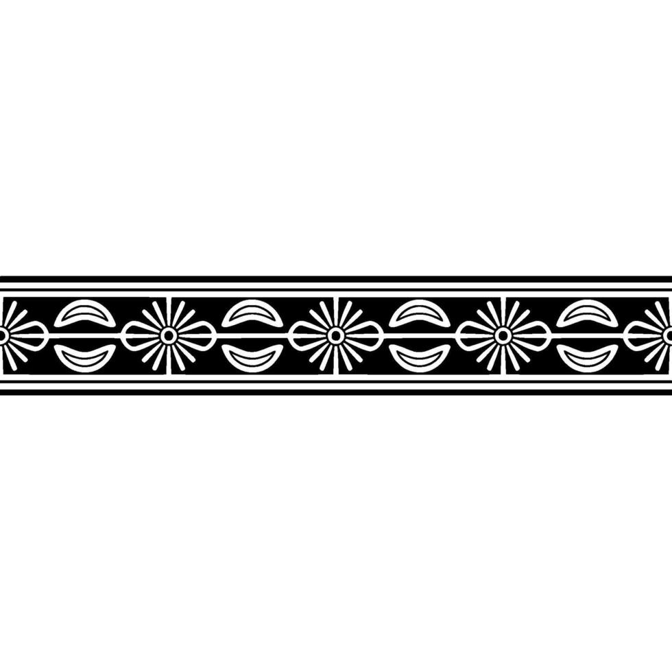 Elegant Black and White Decorative Border , Floral Pattern vector
