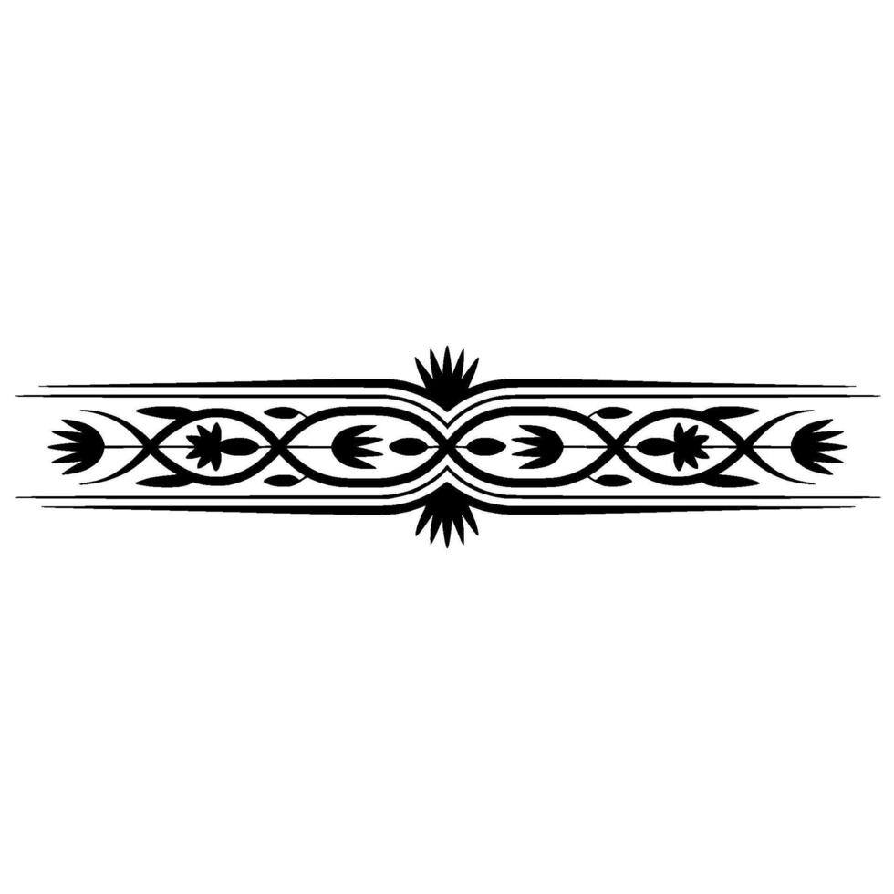 Elegant Black Floral Border Element on White Background - Ornament vector