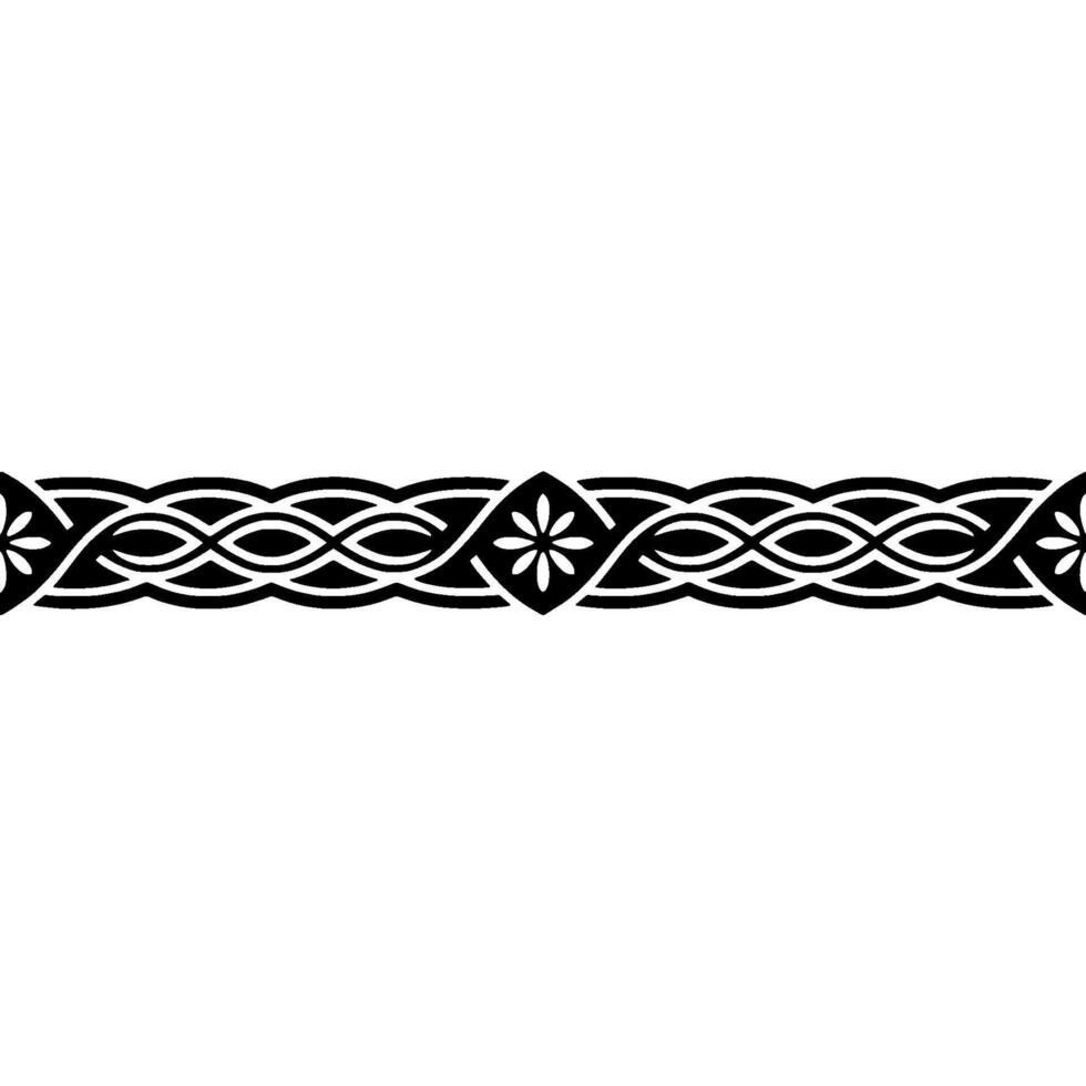 Celtic Knotwork Border in Black and White on White Background vector