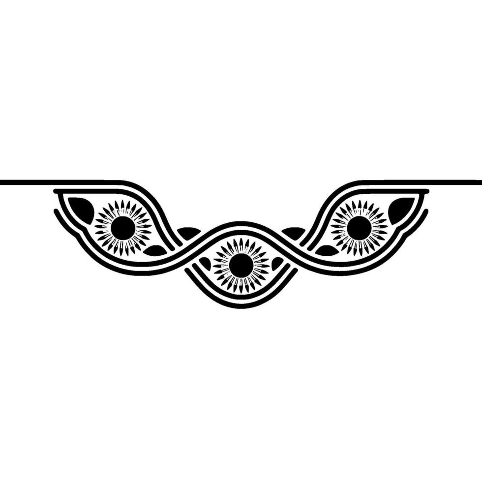 Decorative Eye-Like Floral Pattern, Minimalist vector