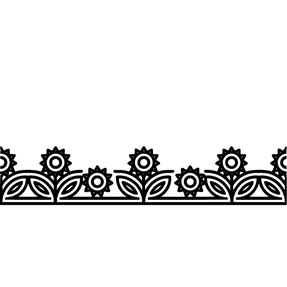 Abstract Sunflower Border Minimalist Floral vector