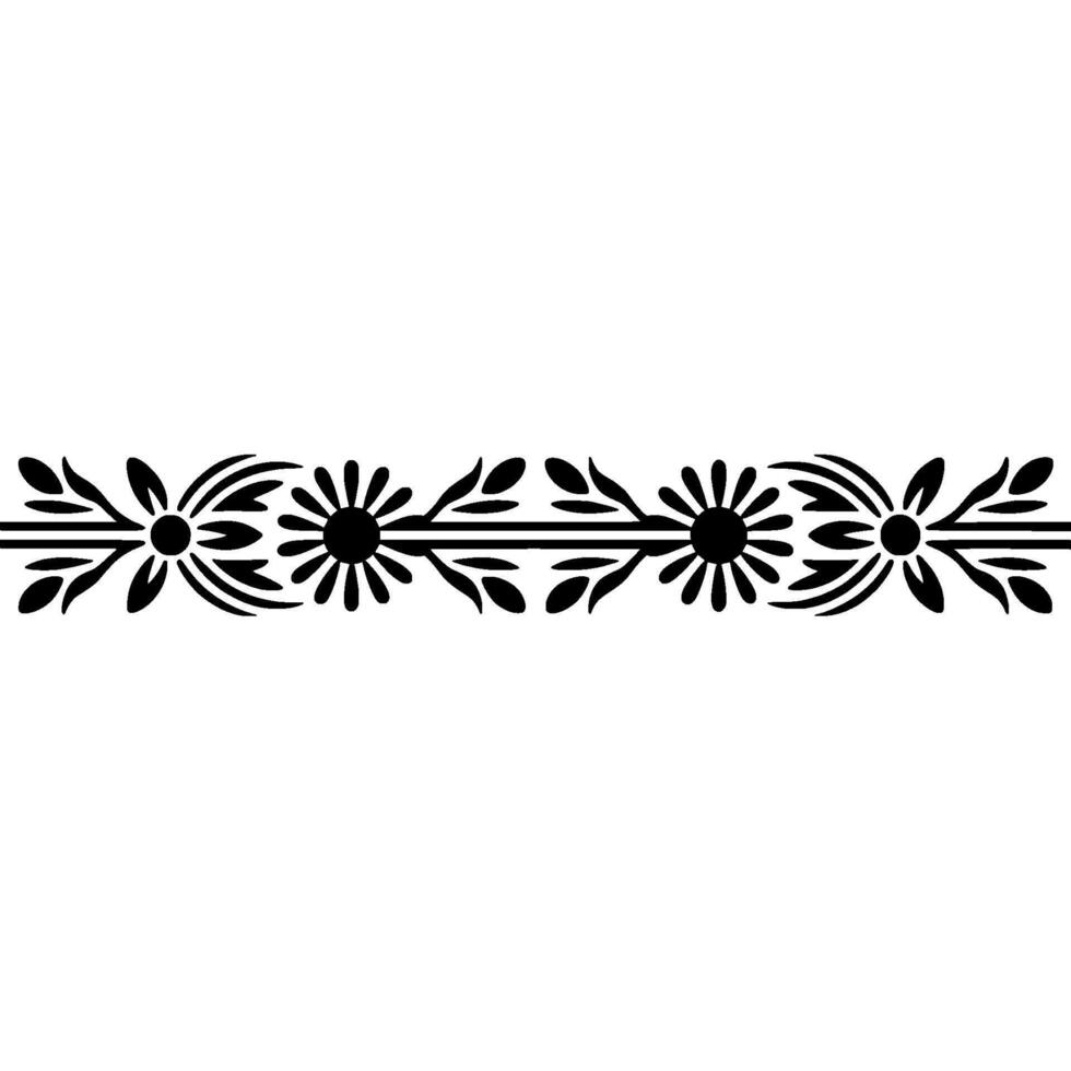 Floral Border Elegant Black Silhouette on Gradated Background vector