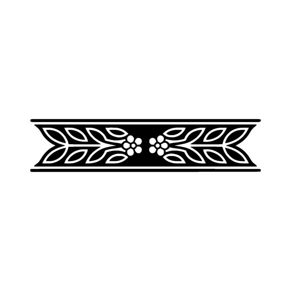 Decorative Floral Border , Black White Element vector