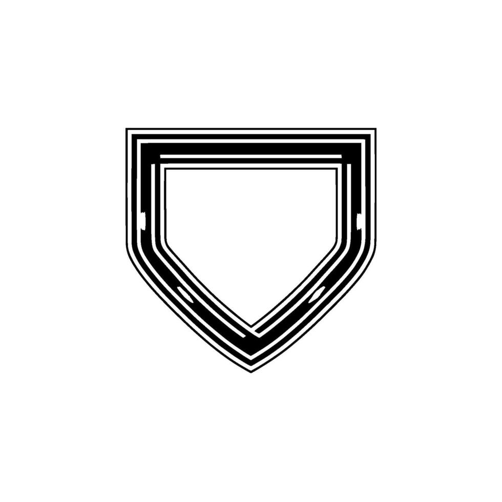 Minimalist Shield - Bold Black Lines on White Background vector