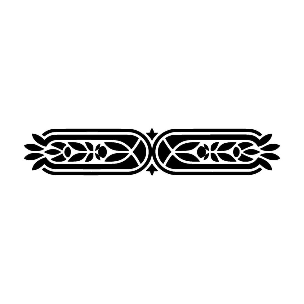 Elegant Black Ornamental Border on White Background, Floral vector