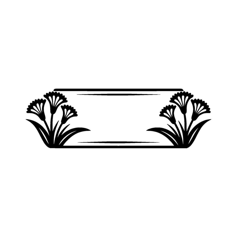 Minimalist Floral Frame , Botanical Label, Template vector