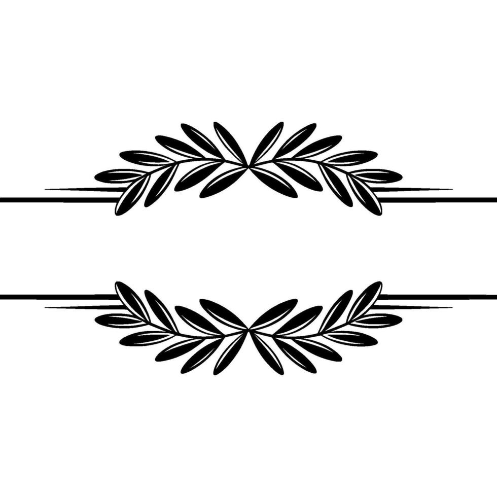 Elegant Laurel Wreath Frame with Lines Minimalist vector