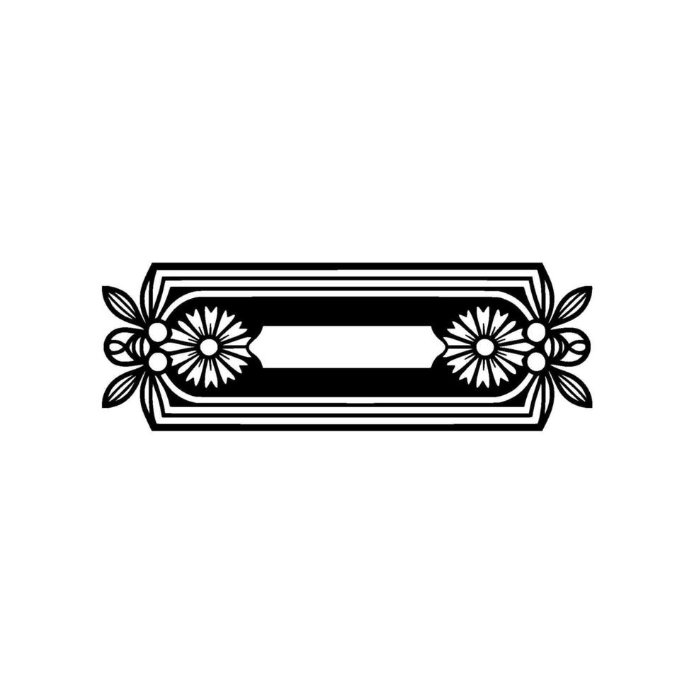 Floral Decorative Frame, Black and White , Elegant vector