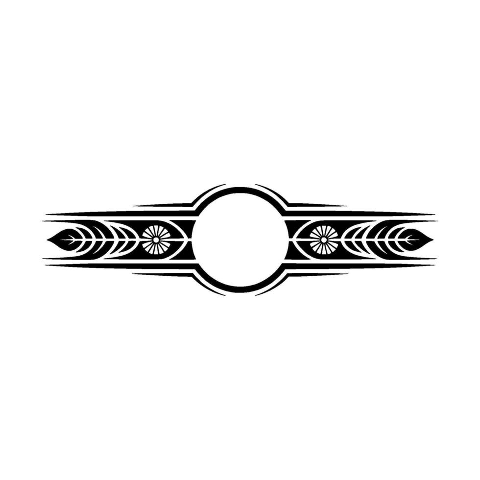 Elegant Black and White Floral Frame with Circle Center vector