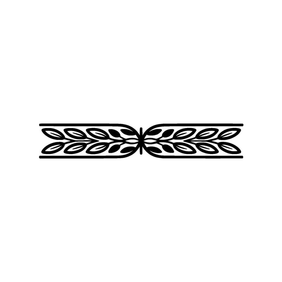 Elegant Black Leaf Motif Border on Neutral White Background vector