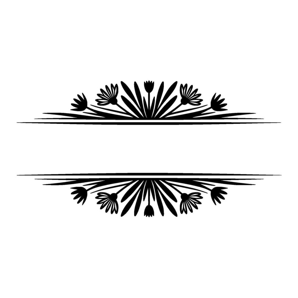 Elegant Floral Divider with Text Space, Minimalist vector