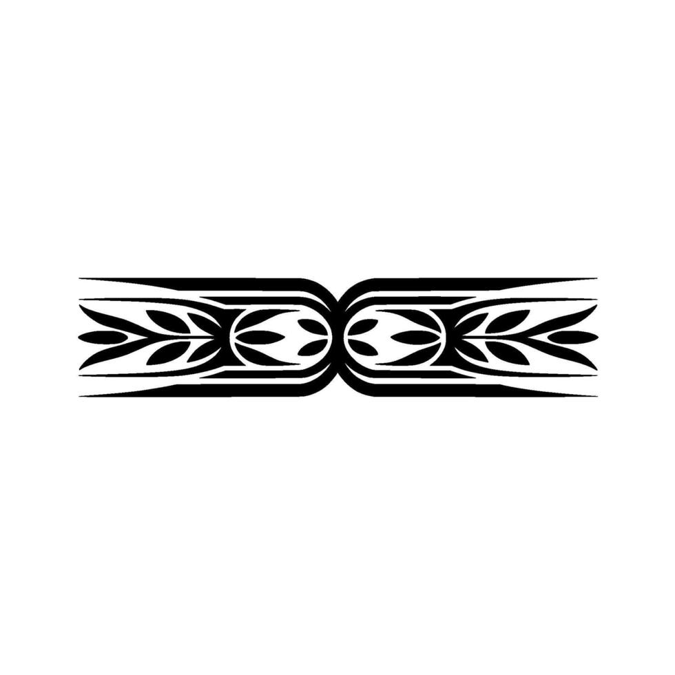 Symmetrical Black Leaf Border on White Background vector