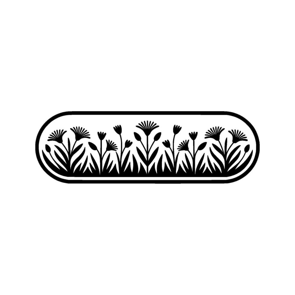 Minimalist Botanical Silhouette Border Elegant Line Art vector