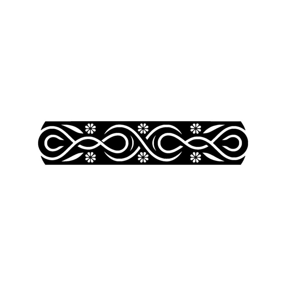 Decorative Black White Scroll Border Ornate Floral Pattern vector