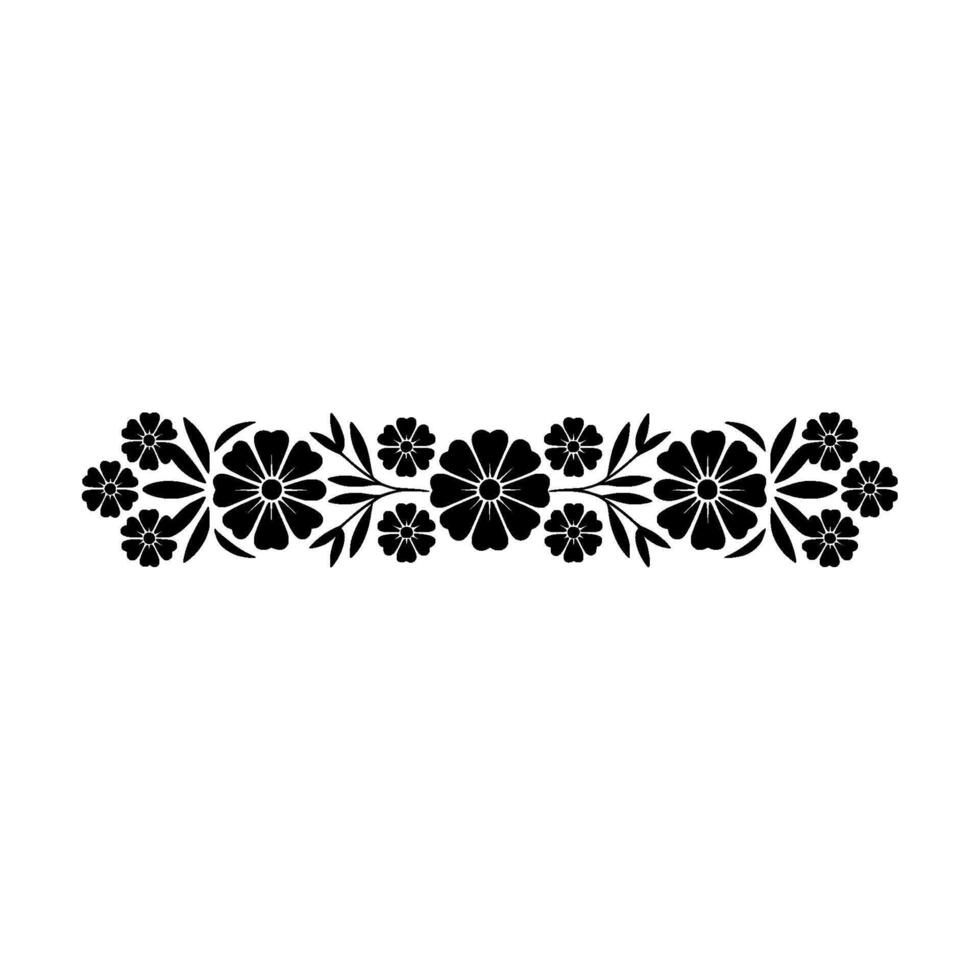 Floral Border , Simple Monochrome, Elegant Decor vector