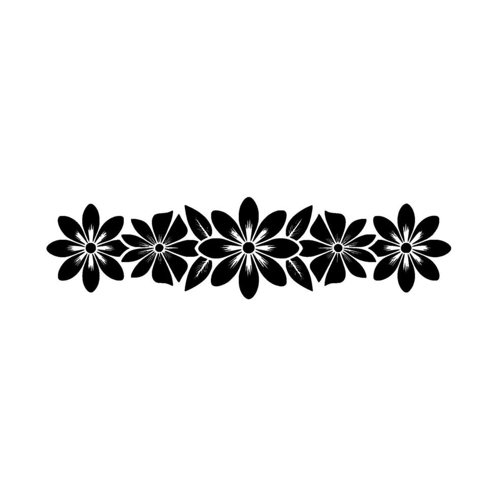 Black Floral Border on White Minimalist , Invitation Element vector