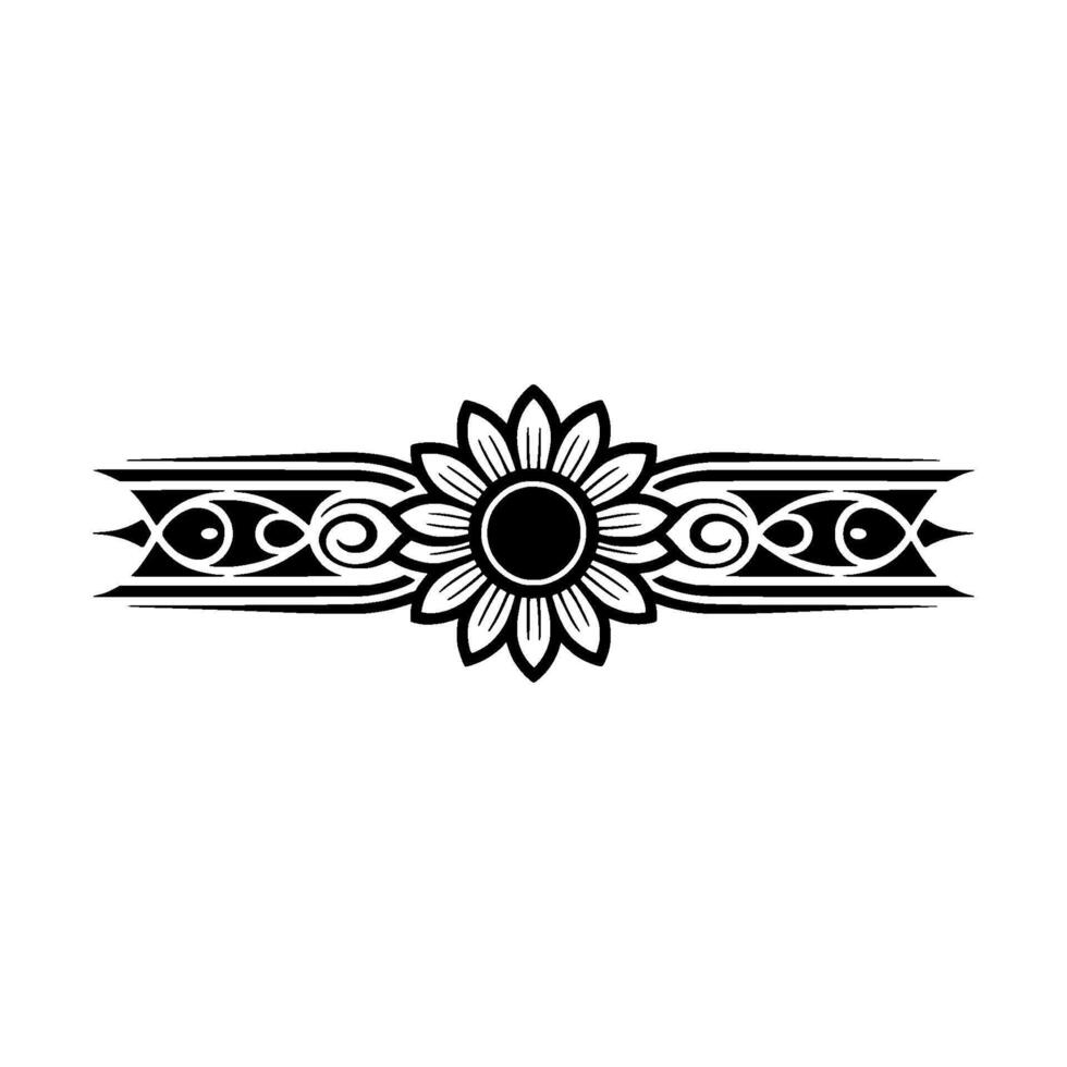 Minimalist Sunflower Ornament vector