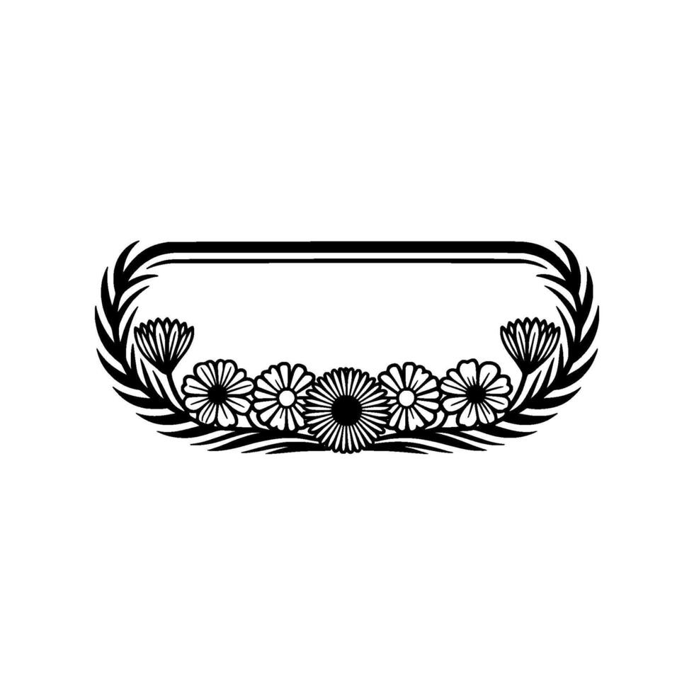 Floral Frame Minimalist Daisy Garland, Invitation Element vector