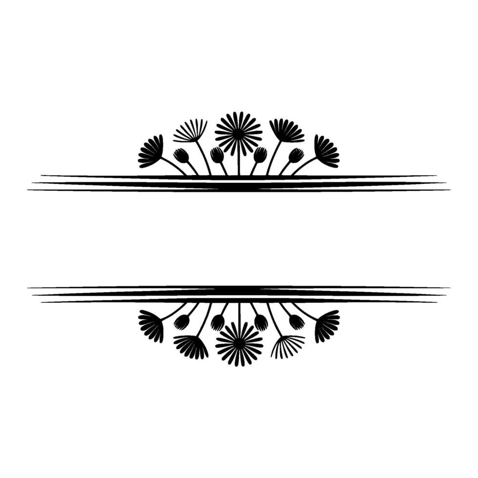 Elegant Floral Border with Blank Space for Text vector