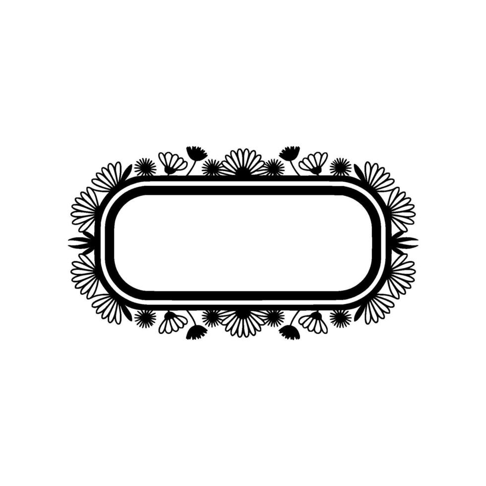Floral Frame with Blank Space, Minimalist , Illustration vector