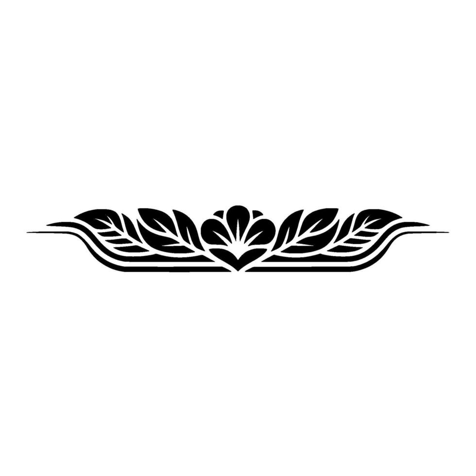 Elegant Floral Element Black and White Ornamental Border vector