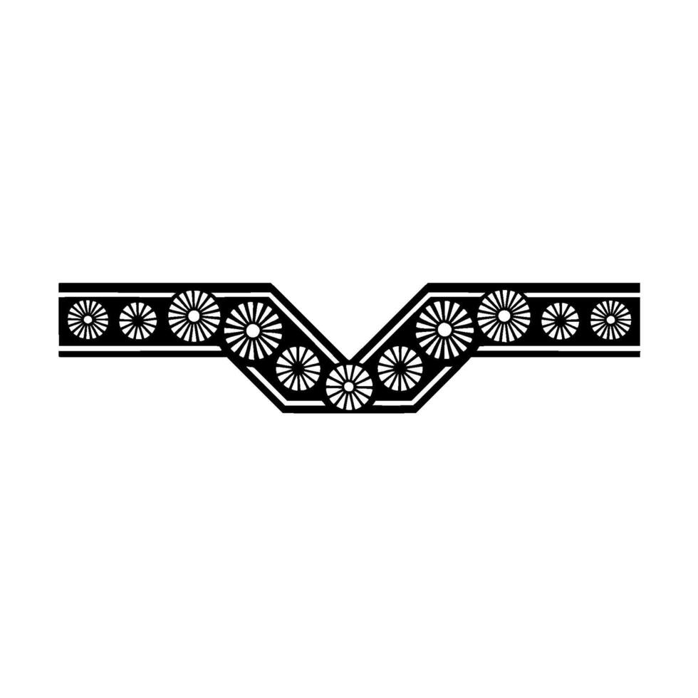 Abstract Geometric Ornamental Border Element, Black and White vector